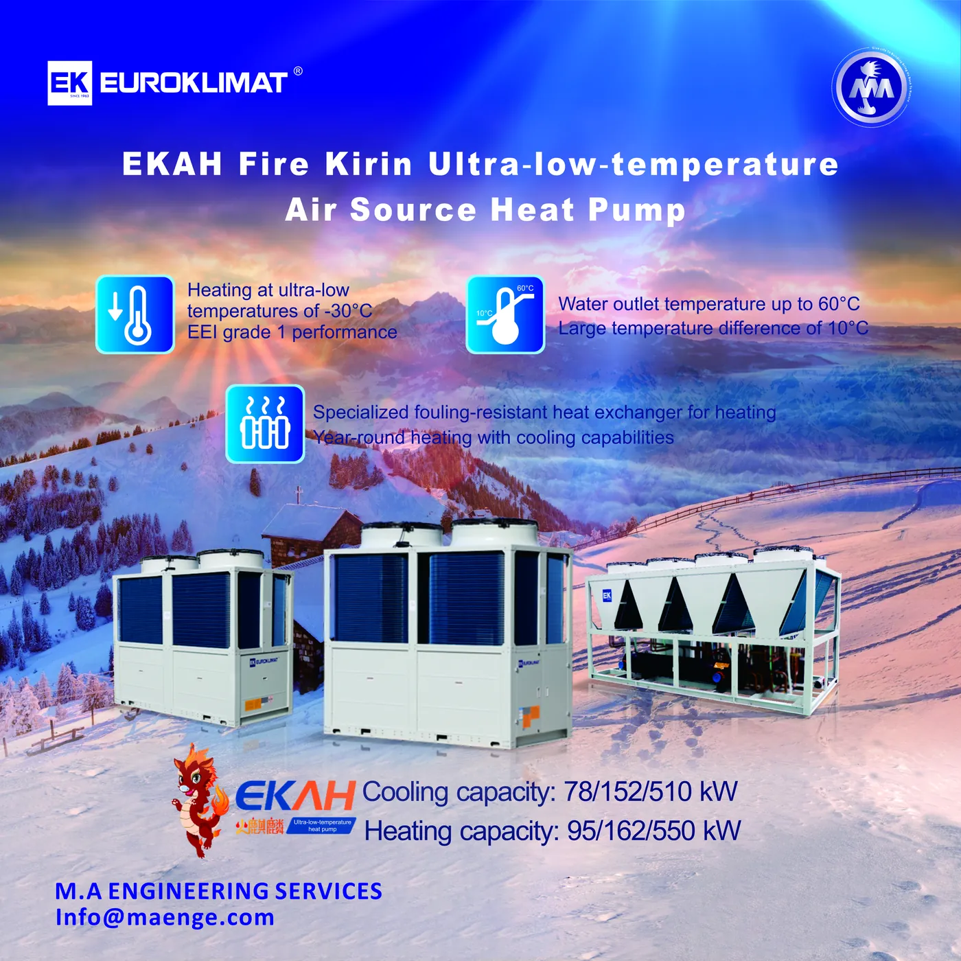 Euroklimat EKAH ultra-low-temperature air source heat pump